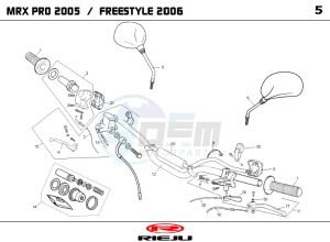 MRX-50-FREESTYLE-BLUE drawing HANDLEBAR - CONTROLS