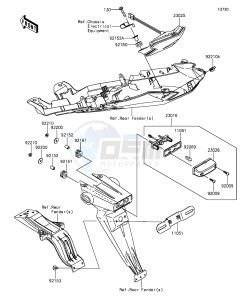 NINJA ZX-6R ABS ZX636FGF FR GB XX (EU ME A(FRICA) drawing Taillight(s)