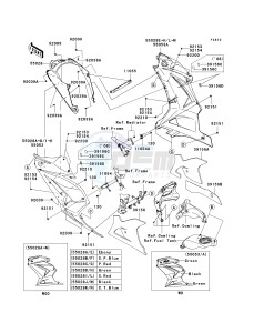 EX250 J [NINJA 250R] (J8F-J9FA) J9FA drawing COWLING LOWERS