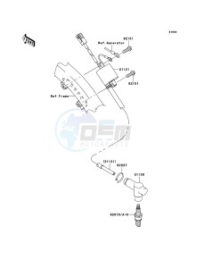 KX125 KX125M8F EU drawing Ignition System