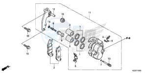 CRF250ME CRF250M UK - (E) drawing FRONT BRAKE CALIPER