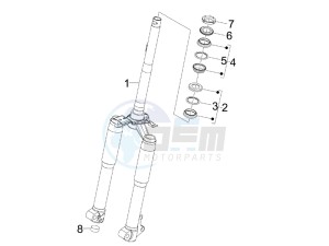 Liberty 50 2t Sport (UK) UK drawing Fork steering tube - Steering bearing unit