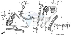 VFR800A9 France - (F / ABS CMF MME) drawing CAM CHAIN/TENSIONER