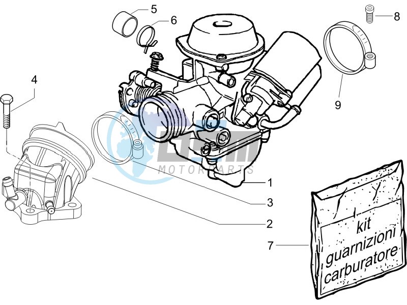 Carburettor assembly - Union pipe