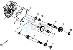 SYMPHONY SR50 drawing CRANKCASE - DRIVE SHAFT