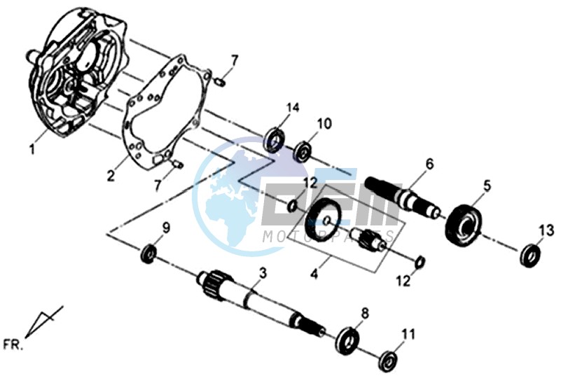 CRANKCASE - DRIVE SHAFT