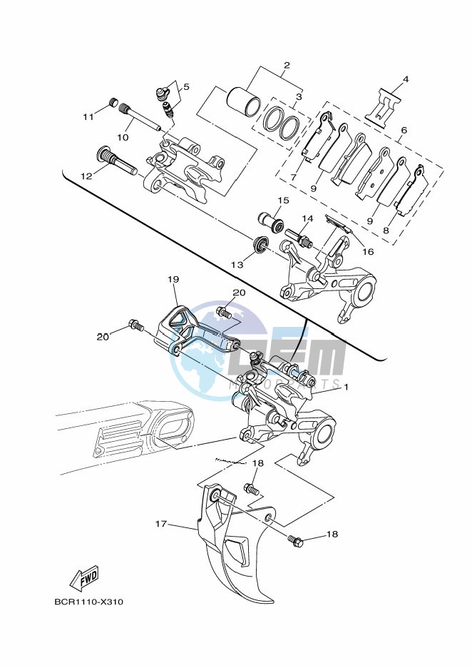 REAR BRAKE CALIPER