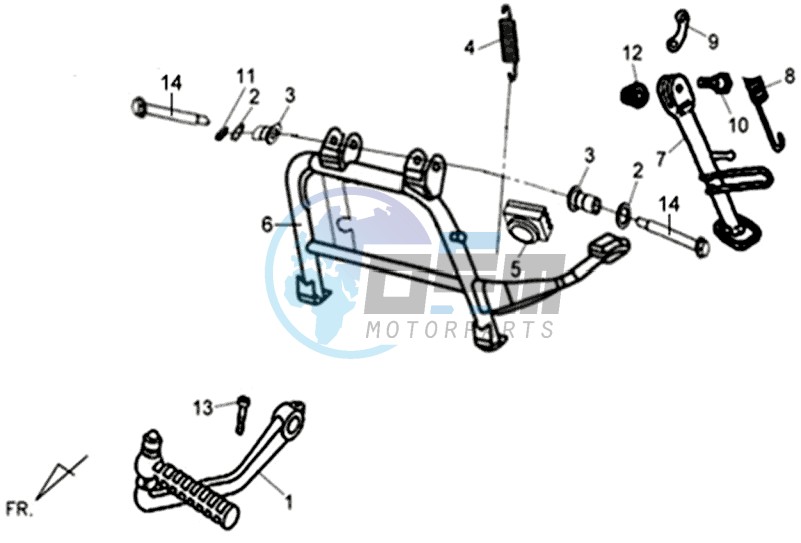 CENTRAL STAND -SIDE STAND- KICKSTARTER PEDAL