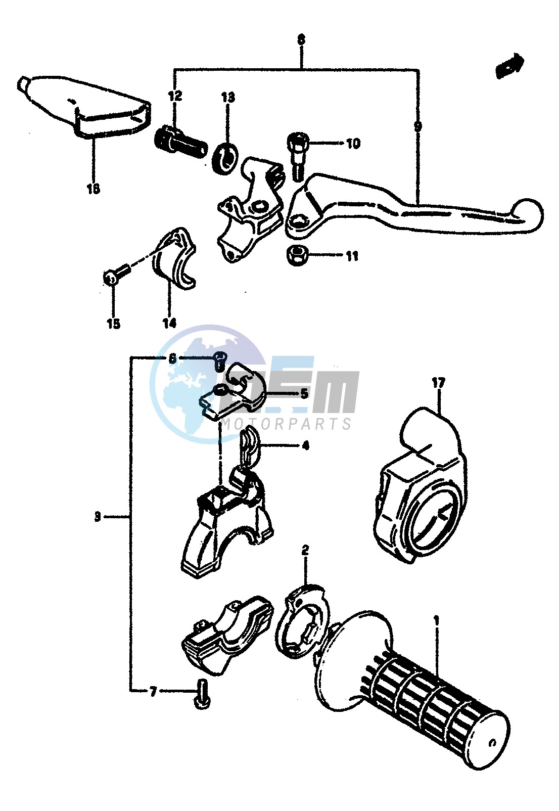 RIGHT HANDLE SWITCH (MODEL E)