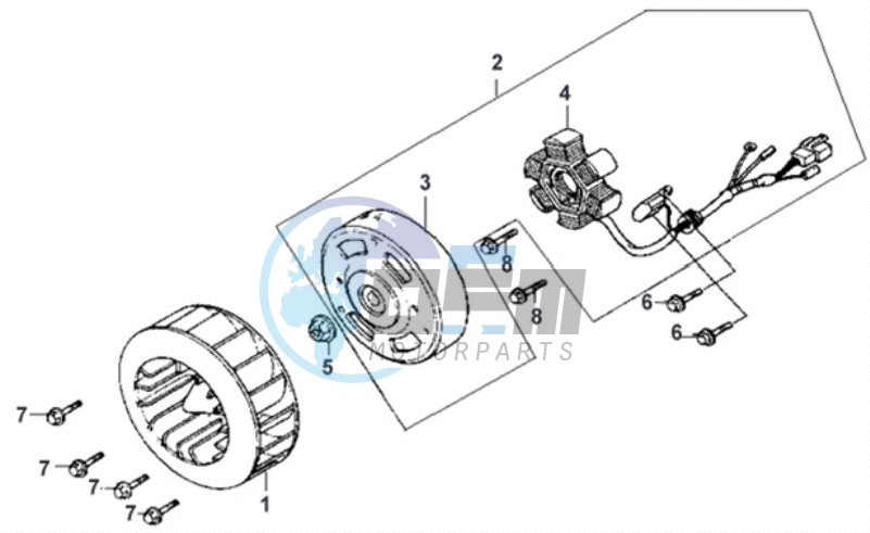 FLYWHEEL WITH MAGNETO / FAN