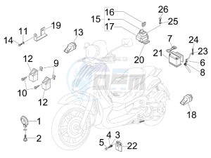 Beverly 500 (USA) USA drawing Remote control switches - Battery - Horn