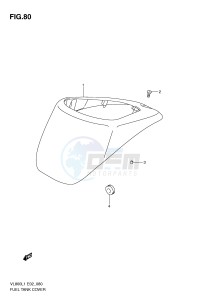 VL800 (E2) VOLUSIA drawing FUEL TANK COVER