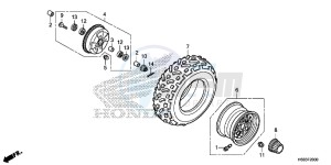 TRX250TEH Europe Direct - (ED) drawing FRONT WHEEL