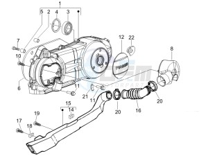 Liberty 125 4t e3 drawing Crankcase cover - Crankcase cooling