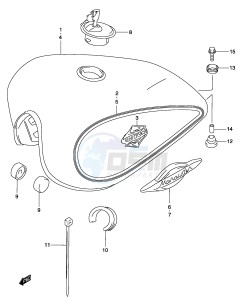 GZ250 (P3) drawing FUEL TANK (MODEL K4)