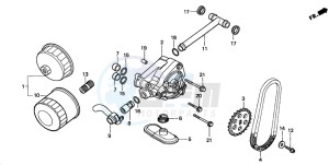 VT750DC SHADOW SPIRIT drawing OIL FILTER/OIL PUMP