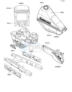 KL 250 D [KLR250] (D7-D9) [KLR250] drawing DECAL-- BLUE_WHITE- --- KL250-D7- -