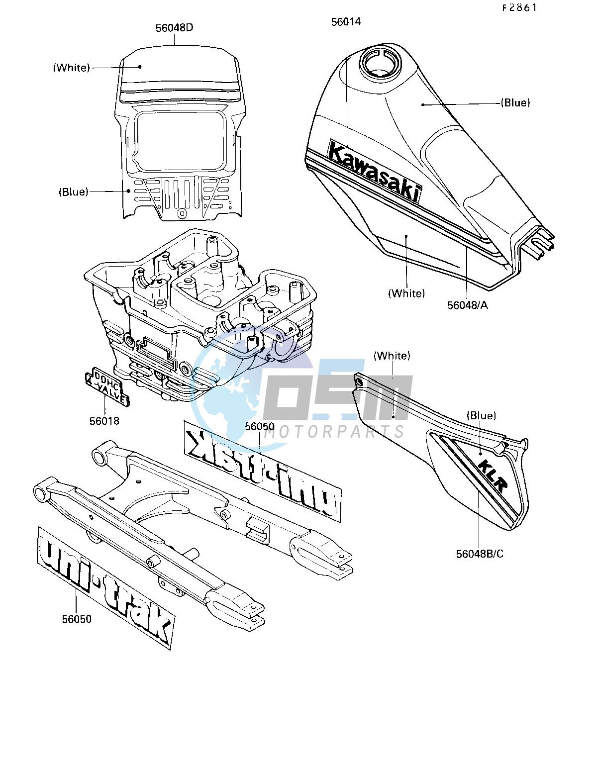 DECAL-- BLUE_WHITE- --- KL250-D7- -