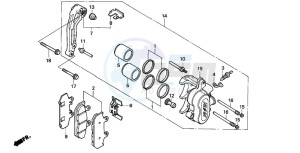 NX650 500 DOMINATOR drawing FRONT BRAKE CALIPER (1)