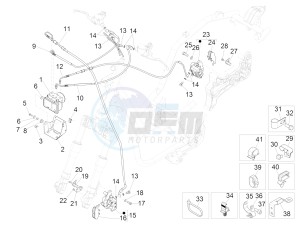 BEVERLY 350 ST 4T 4V ie E4 ABS (NAFTA) drawing Brakes pipes - Calipers (ABS)