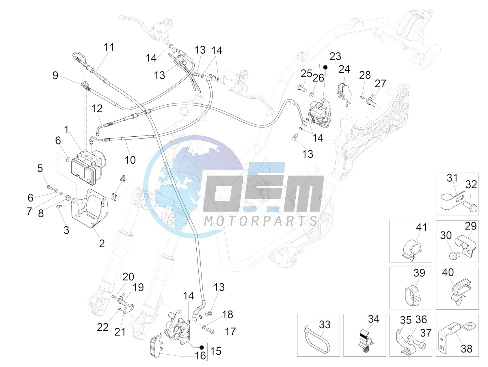 Brakes pipes - Calipers (ABS)