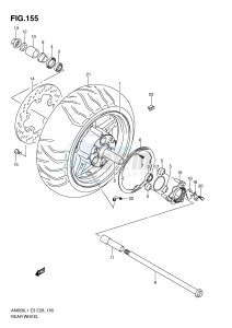 AN650 (E3-E28) Burgman drawing REAR WHEEL (AN650AL1 E33)