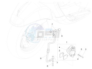 LXV 125 4T 3V IE NOABS E3 (APAC) drawing Brakes pipes - Calipers