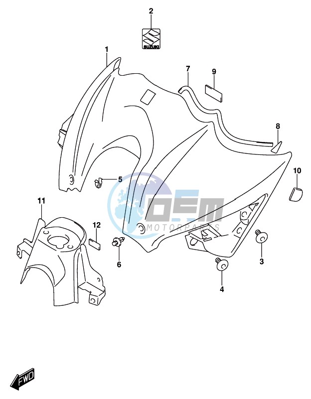 FUEL TANK FRONT COVER (GSX-S1000AZL8 E21)