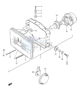 TS200R (E28) drawing HEADLAMP