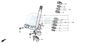 CB250 drawing STEERING STEM