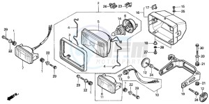 TRX350 FOURTRAX drawing HEADLIGHT (1)