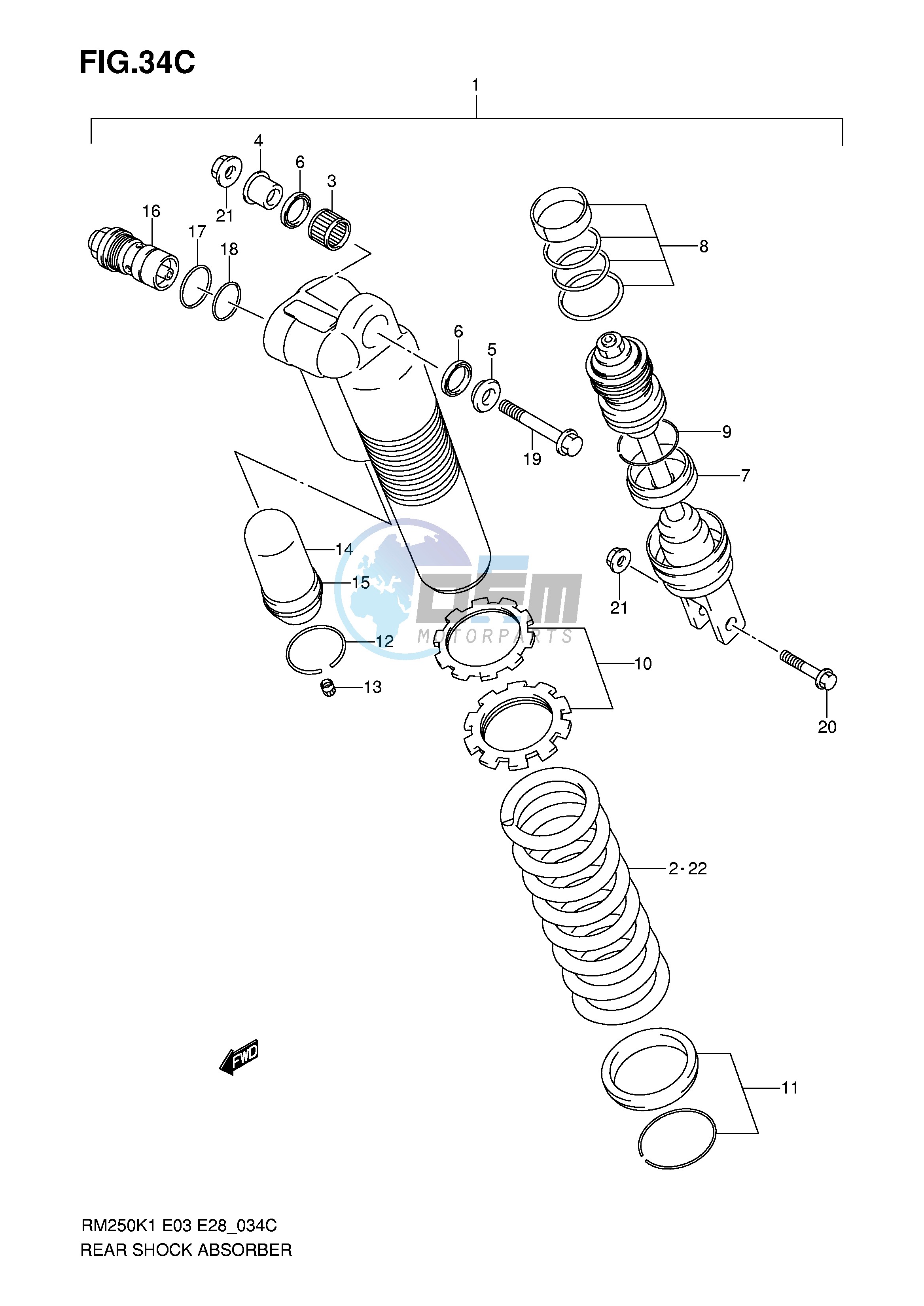 REAR SHOCK ABSORBER (MODEL K6)