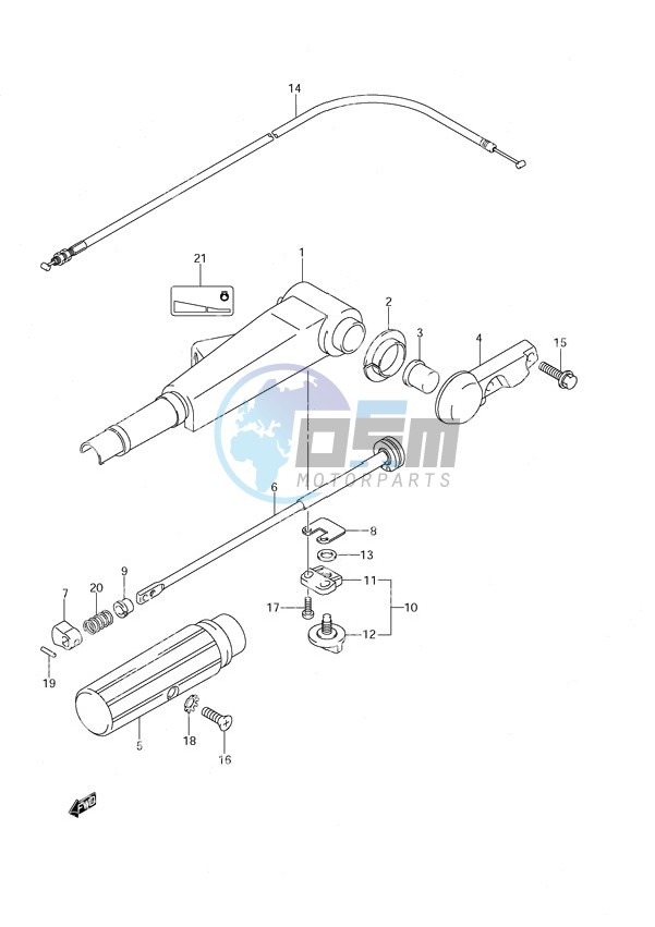 Tiller Handle Non-Remote Control