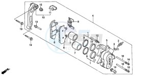 XL600V TRANSALP drawing FRONT BRAKE CALIPER (XL600VM/VN/VP)