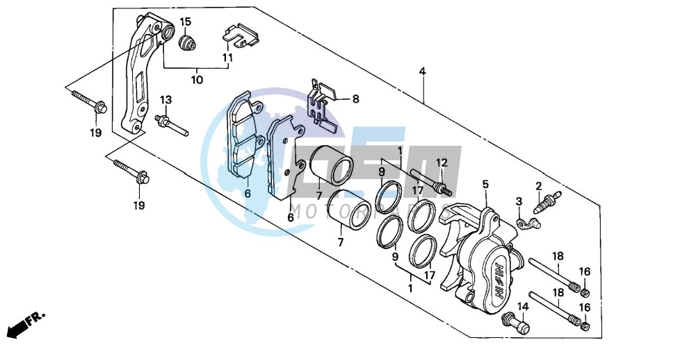 FRONT BRAKE CALIPER (XL600VM/VN/VP)