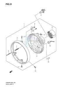 SV650S (E2) drawing HEADLAMP (NOTE)