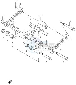 RM125 (E2) drawing REAR CUSHION LEVER (MODEL W X)