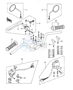 KZ 400 A B (A1-B2) drawing HANDLEBAR