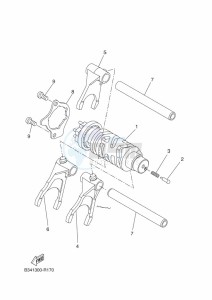 TRACER 7 MTT690 (B4T3) drawing SHIFT CAM & FORK