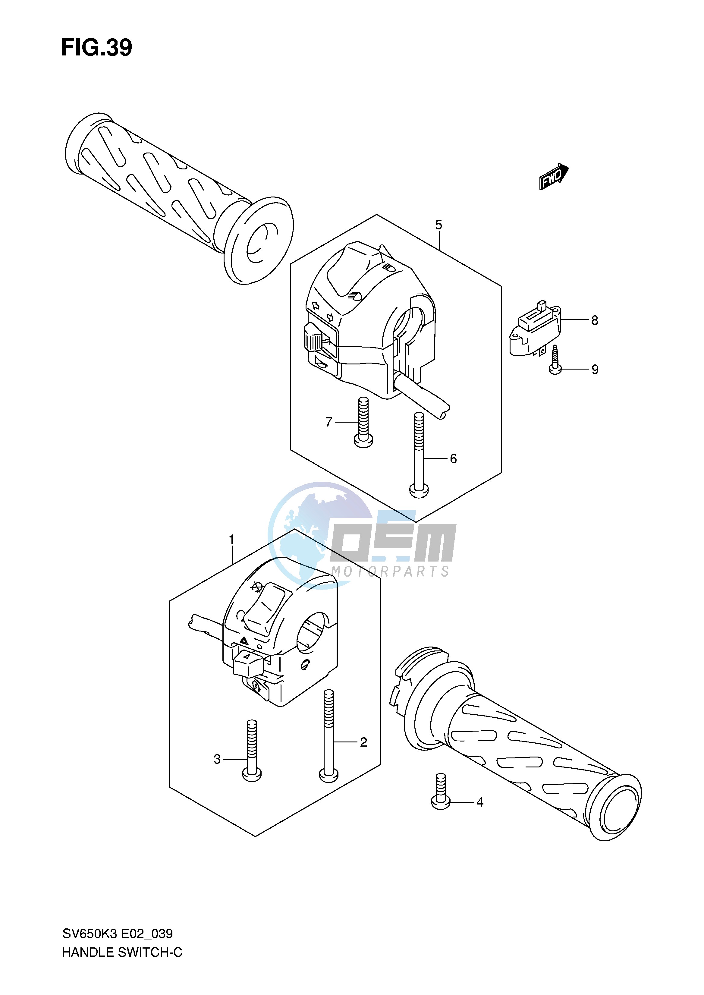 HANDLE SWITCH (SV650K3 K4 K5 K6 K7 UK3 UK4 UK5 UK6 UK7 UAK7)