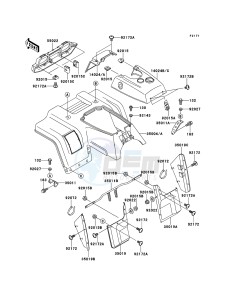 KLF250 KLF250-A3 EU GB drawing Front Fender(s)