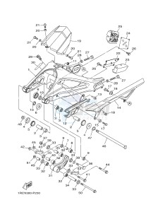 MT09 MT-09 900 (1RCN 1RCP) drawing REAR ARM