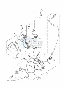 YP125RA XMAX 125 ABS (B9Y1) drawing STEERING HANDLE & CABLE