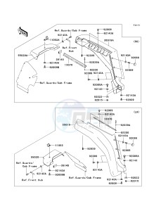 KAF 950 D [MULE 3010 DIESEL 4X4] (D8F) D8F drawing FRONT FENDER-- S- -