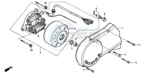 MT50S drawing LEFT CRANKCASE COVER/ GENERATOR