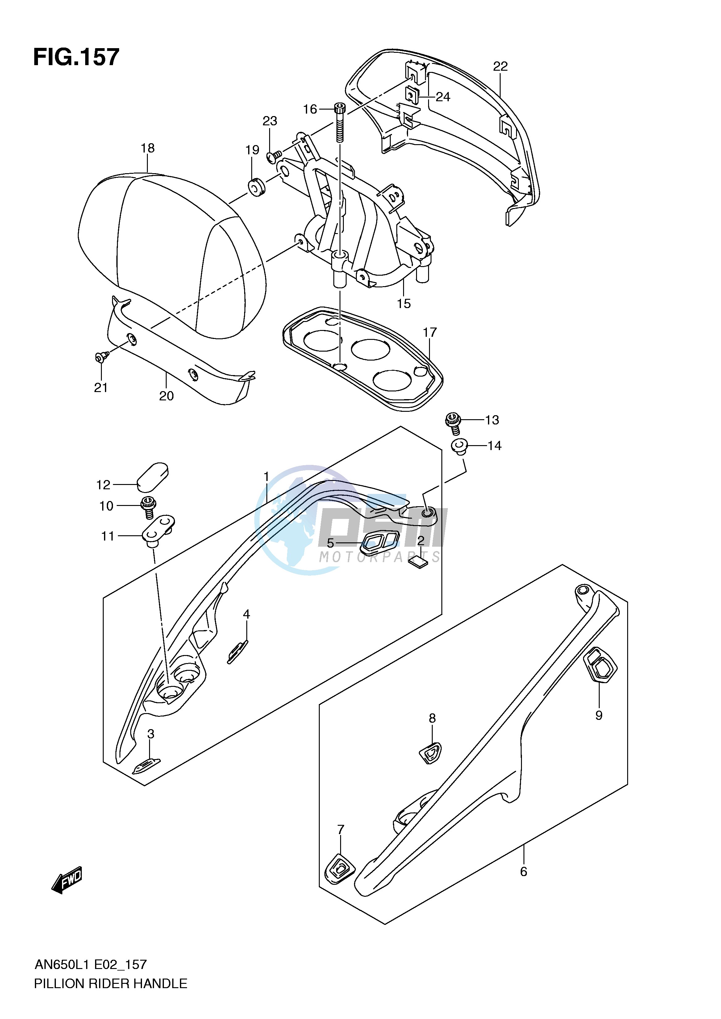 PILLION RIDER HANDLE (AN650AL1 E24)