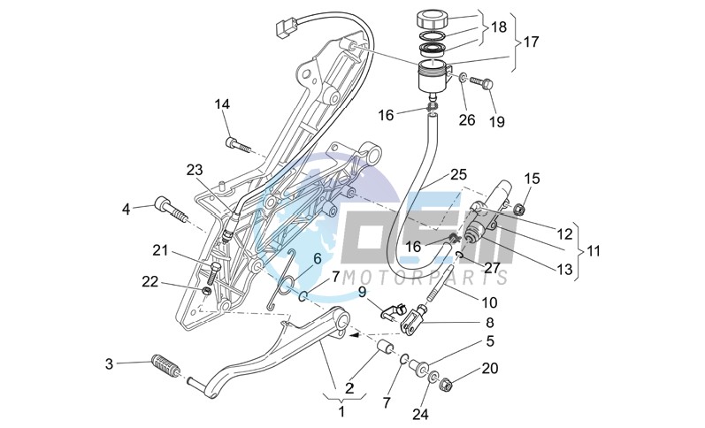 Rear master cylinder