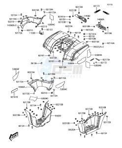 BRUTE FORCE 300 KVF300CHF EU drawing Rear Fender(s)