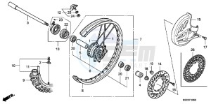 CRF250XB CRF250X ED drawing FRONT WHEEL