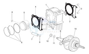 Leonardo 250 st (eng. Yamaha) drawing Drive shaft - Cylinder - Piston